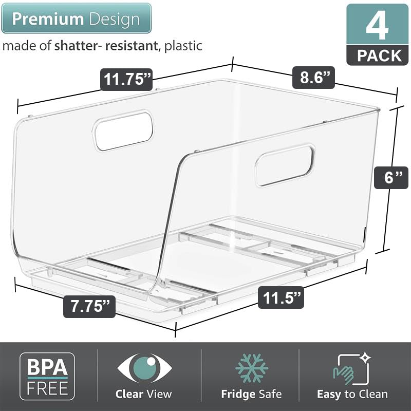 Sorbus kitchen organization bin stack designed for vertical shelving