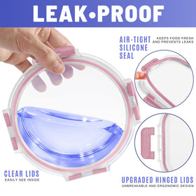 Sorbus meal prep bowls with lids in pink support easy portioning and reuse.