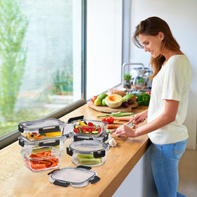 Sorbus meal prep glass container ideal for prepped meals and snacks on the go.