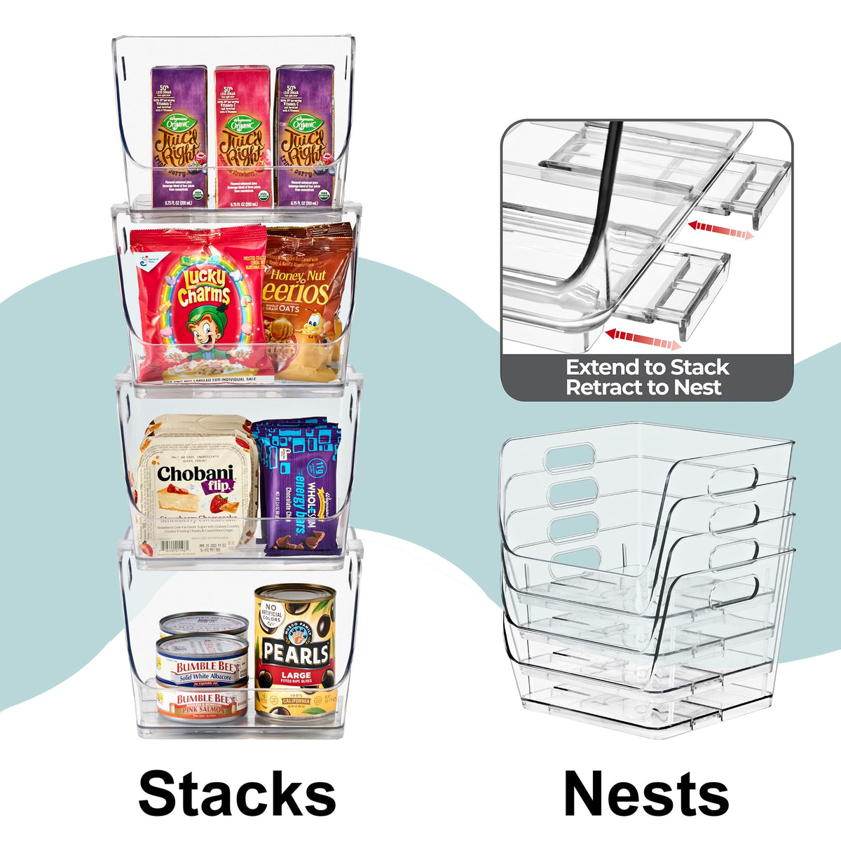 Sorbus nestable bin with easy-grip handles is portable and convenient.