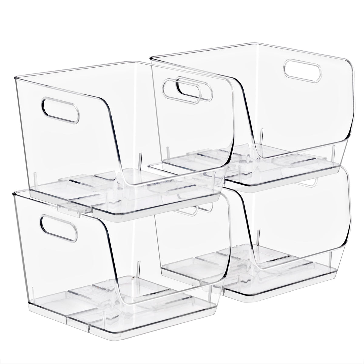 Sorbus open-front stackable bin for quick pantry access and tidy organization.