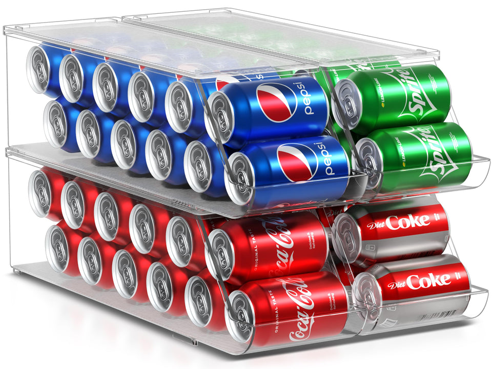 Sorbus soda can organizer in clear front view for easy access and neat display.