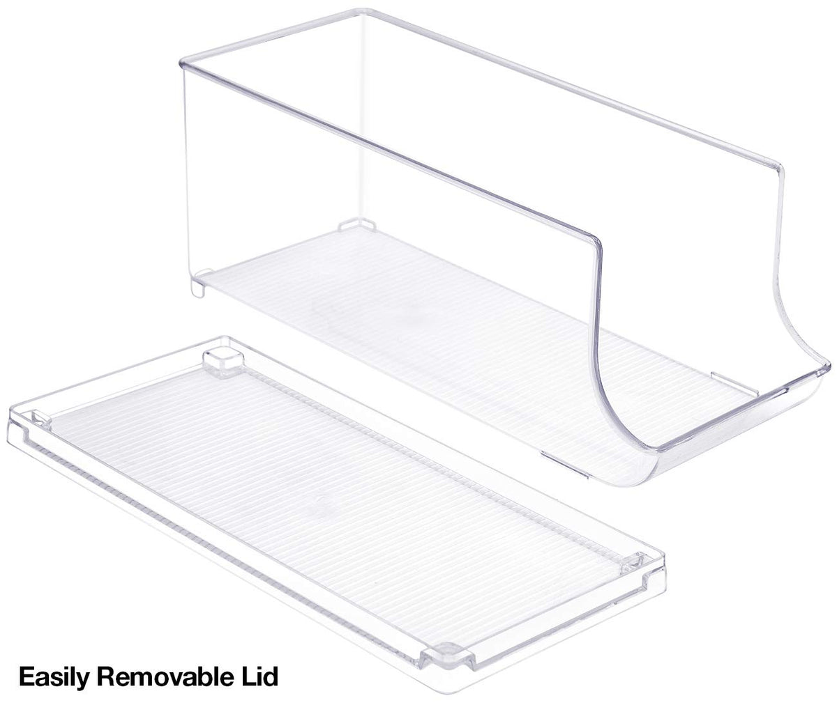 Sorbus clear acrylic keeps contents visible, reducing rummaging in cabinets.