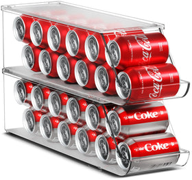 Sorbus soda can organizer stackable lid keeps drinks orderly and easy to grab.