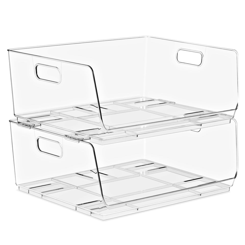 Sorbus stackable open-front bin for fridge organization with easy grab access
