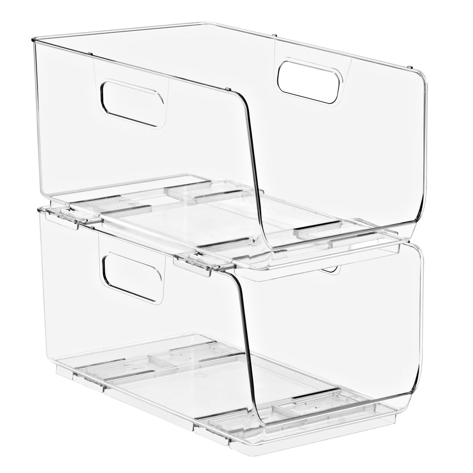 Sorbus stackable open-front bin for quick pantry access and clear visibility