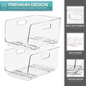 Sorbus open-front bin on kitchen shelf for versatile storage