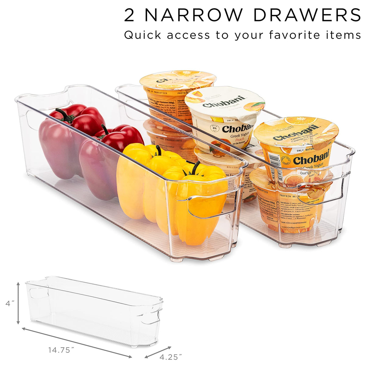 Sorbus stackable storage saves fridge space and reduces clutter