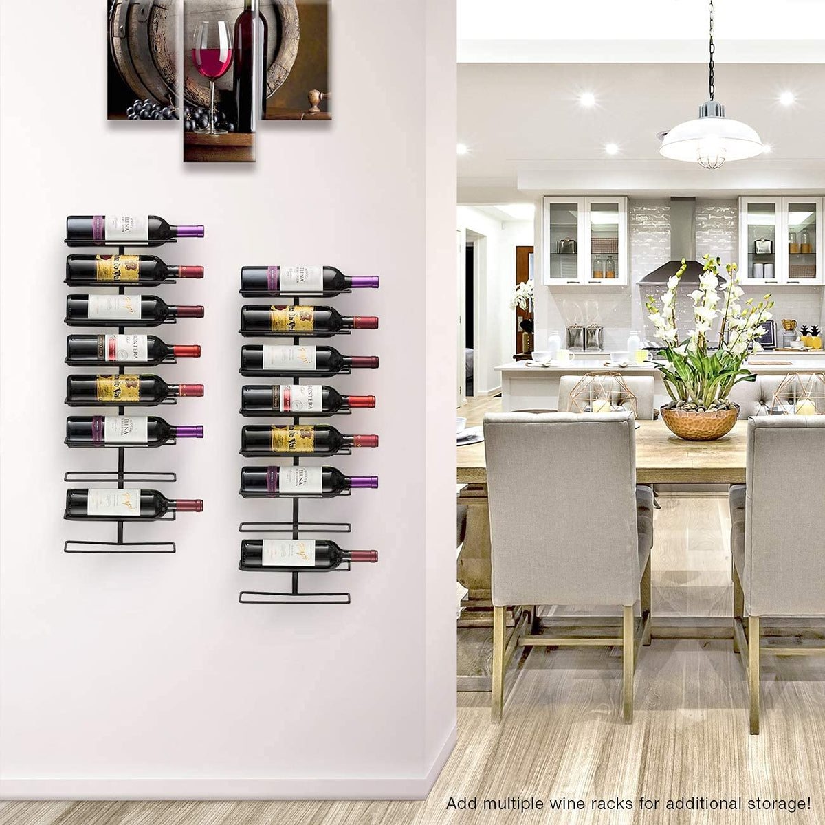 Sorbus wall mount wine rack nine bottles storage solution for kitchens.