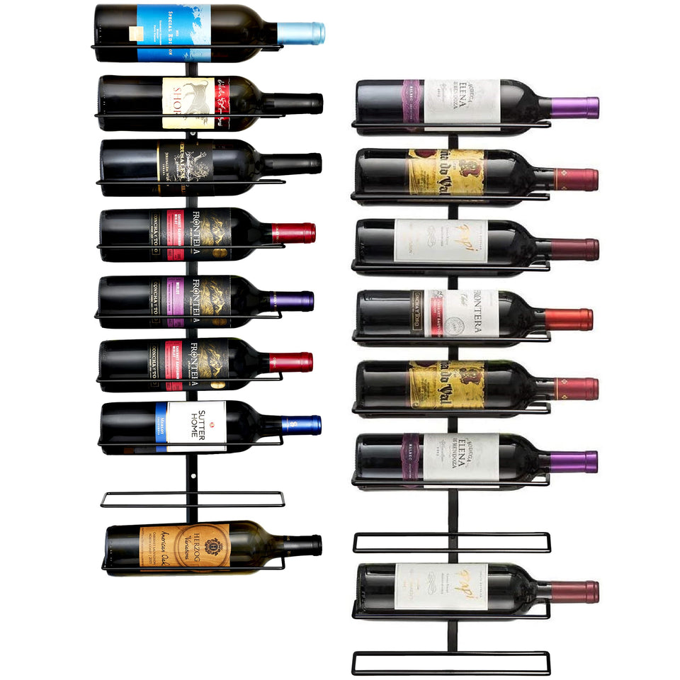 Sorbus wall mount wine rack nine-bottle view shows space-saving storage.