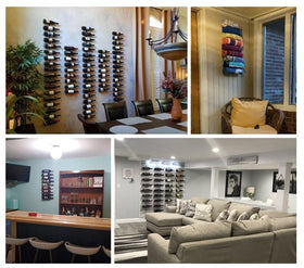 Sorbus wall-mounted wine rack on wall, space-saving display