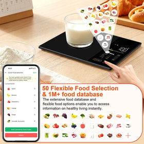 SORMDMRD Smart Scale with preloaded foods speeds quick nutrition checks