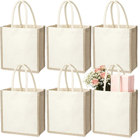 SOUJOY burlap tote 6-pack showcasing versatile storage and gifting options.