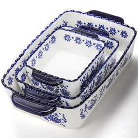 SOUJOY double-handle porcelain bakeware for easy transport