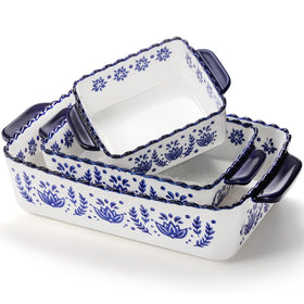 SOUJOY large porcelain lasagna dish for family meals and gatherings