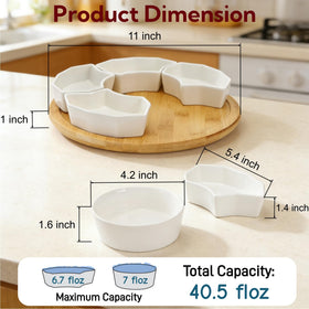 SOUJOY porcelain divided platters keep snacks organized during gatherings.