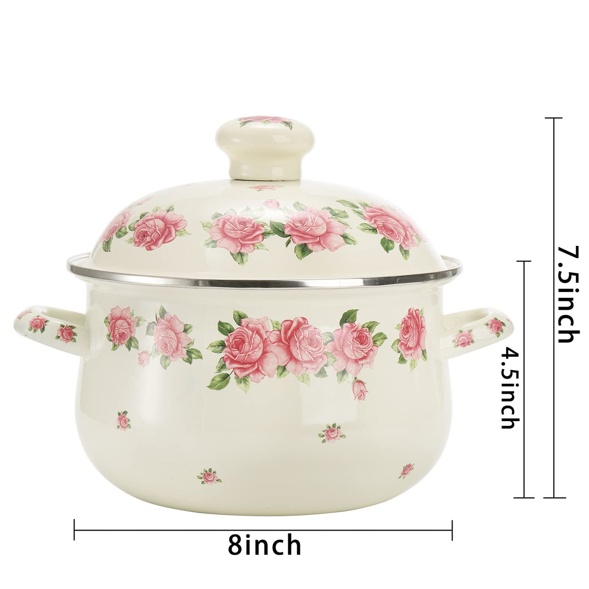 SOUJOY retro floral glaze detail enhances kitchen style.