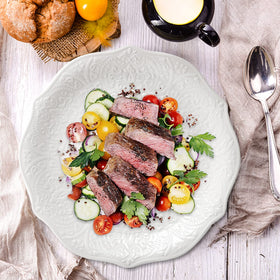 SOUJOY white plate suited for weddings and special occasions