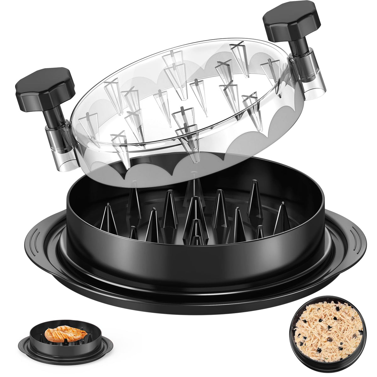 SoulLife chicken shredder 8in with clear lid allows monitoring shredding progress