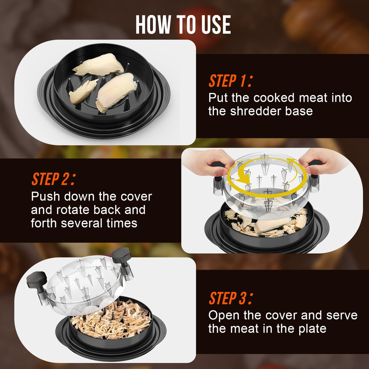 SoulLife chicken shredder in use for quick shredded chicken meals