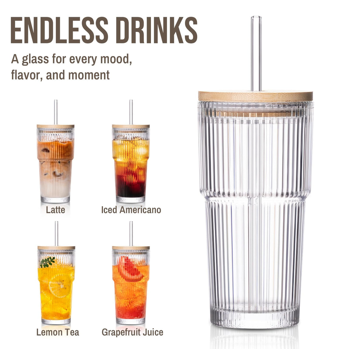 SoulTimes bamboo lids add natural style and freshness.