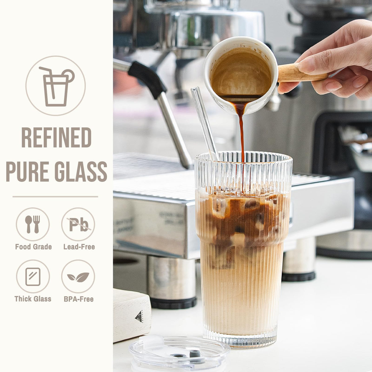 SoulTimes dishwasher-safe glass cups simplify cleanup after meals.