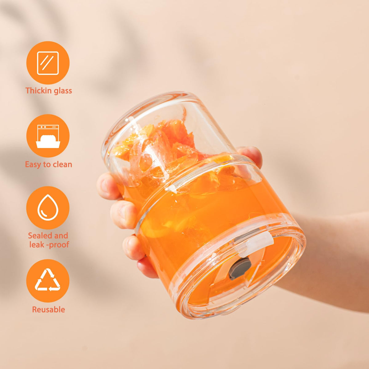 SoulTimes dishwasher-safe glass tumbler simplifies cleanup after meals.