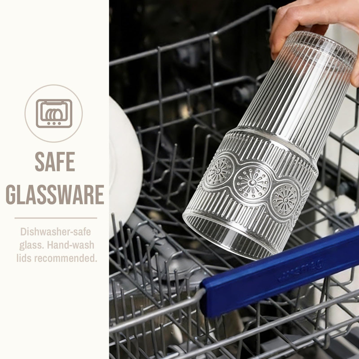 SoulTimes dishwasher-safe glass tumbler simplifies cleaning.