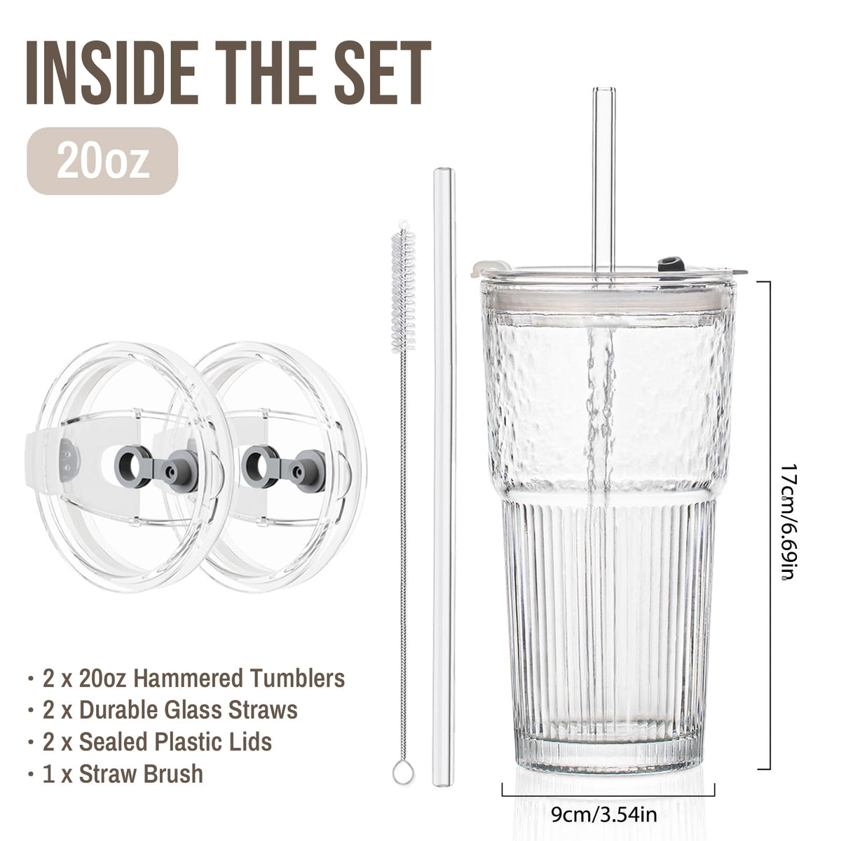SoulTimes glass straws set for reusable sipping
