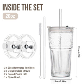 SoulTimes glass straws set for reusable sipping