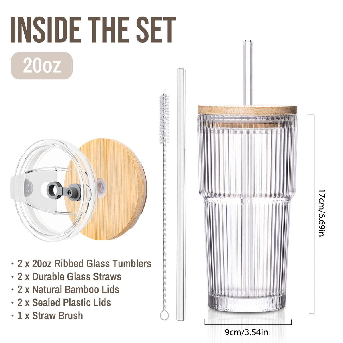 SoulTimes straight glass straws for clean, easy sipping.