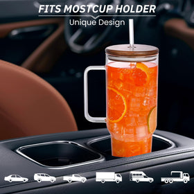 Soumeclu 49oz tumbler ready for iced coffee and smoothies.