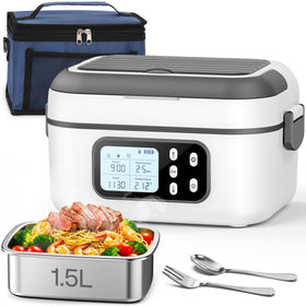 SOUOA cordless heated lunch box front view for on-the-go meals.