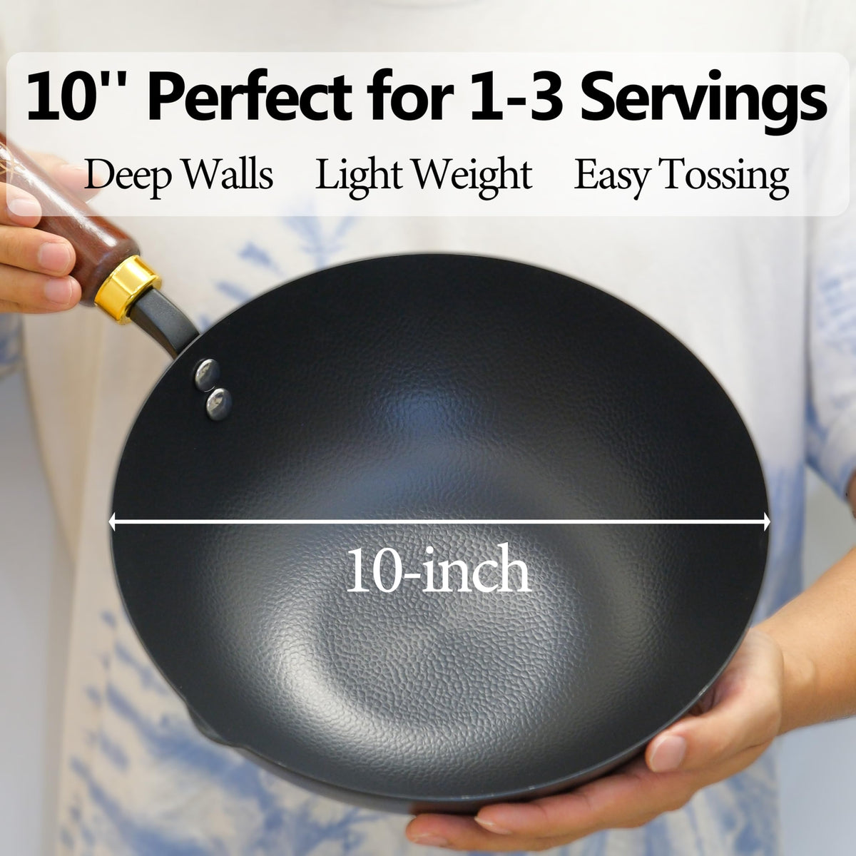 Souped Up Recipes wok handle close-up demonstrates heat resistance and utensil compatibility.