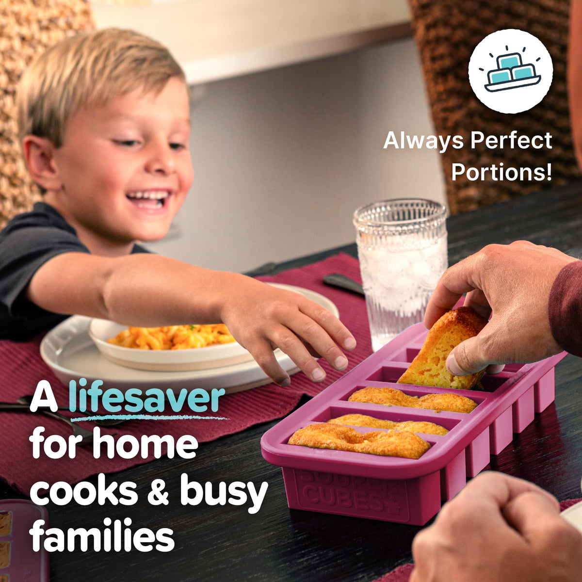 Souper Cubes 1/2-cup tray with lid for compact portion control