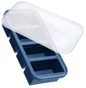 Souper Cubes 1 Cup freezer mold in blue, ideal for pre-measured portions.