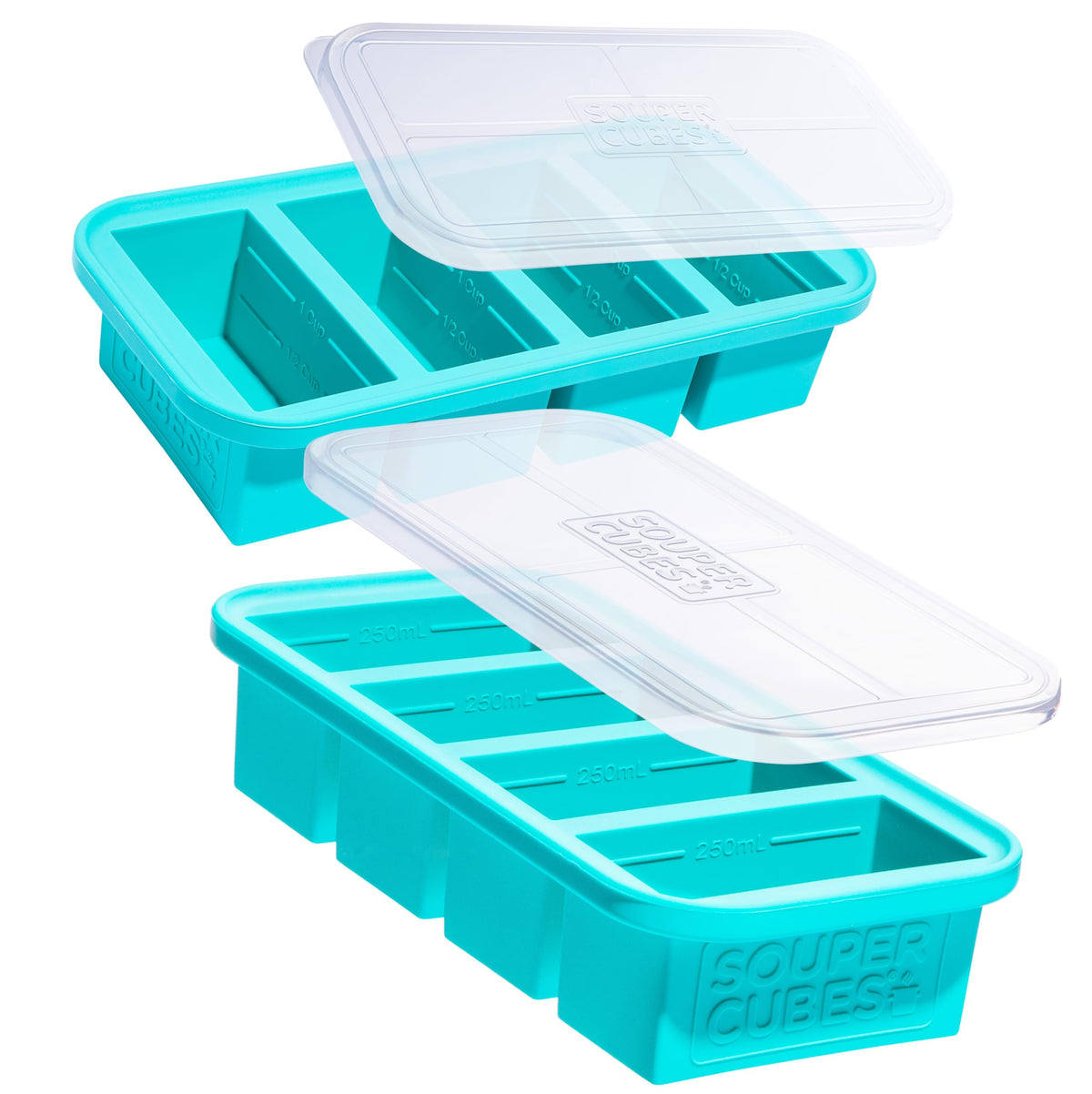 Souper Cubes 1 cup silicone freezer mold with lid for easy portioning