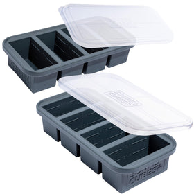 Souper Cubes 1 Cup tray with charcoal lids for easy meal prep