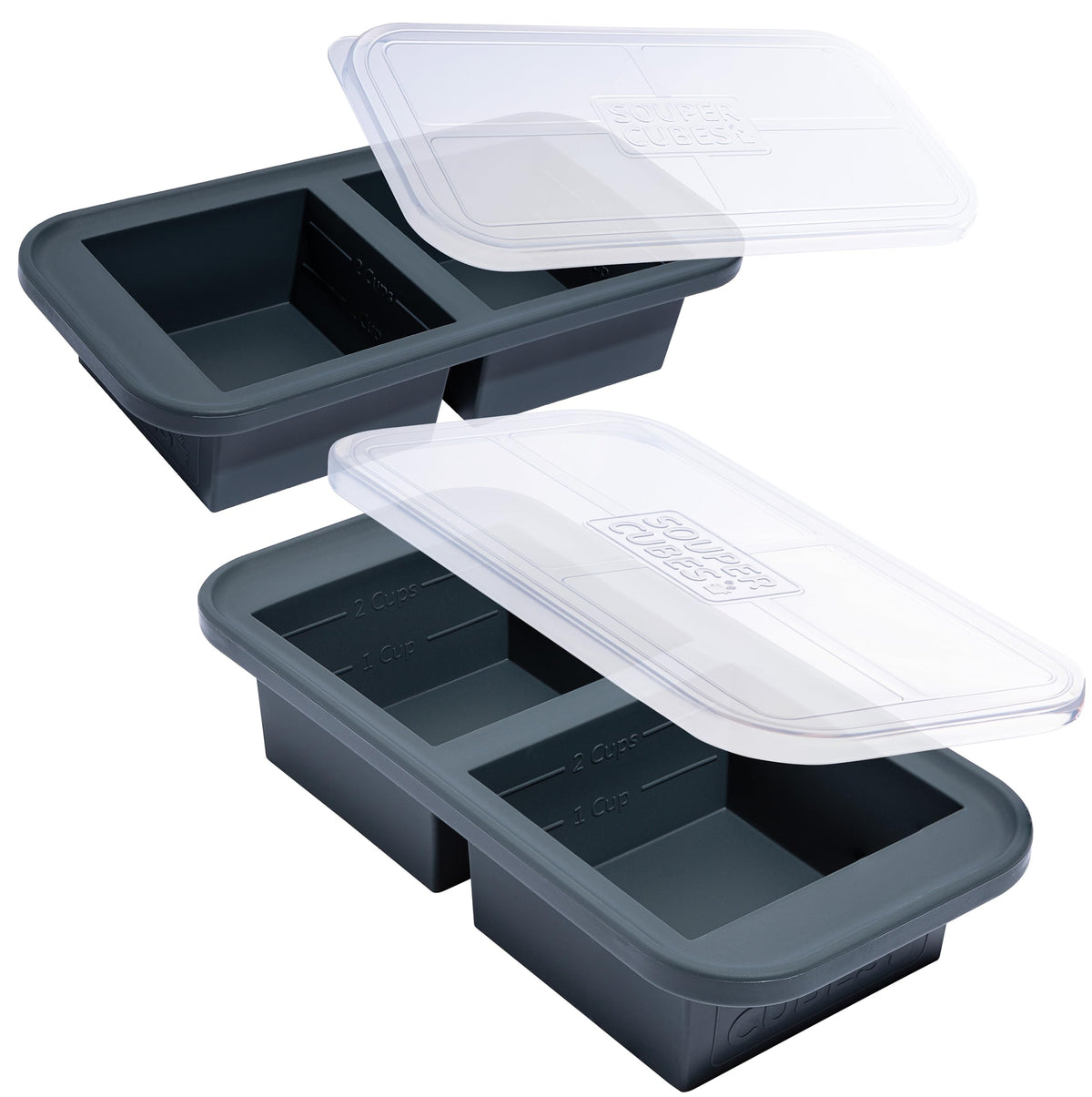 Souper Cubes 2-cup freezer mold with lid for organized, grab-and-go portions.
