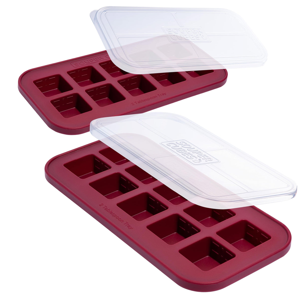 Souper Cubes cranberry 2 Tbsp molds for freezing herbs and sauces.