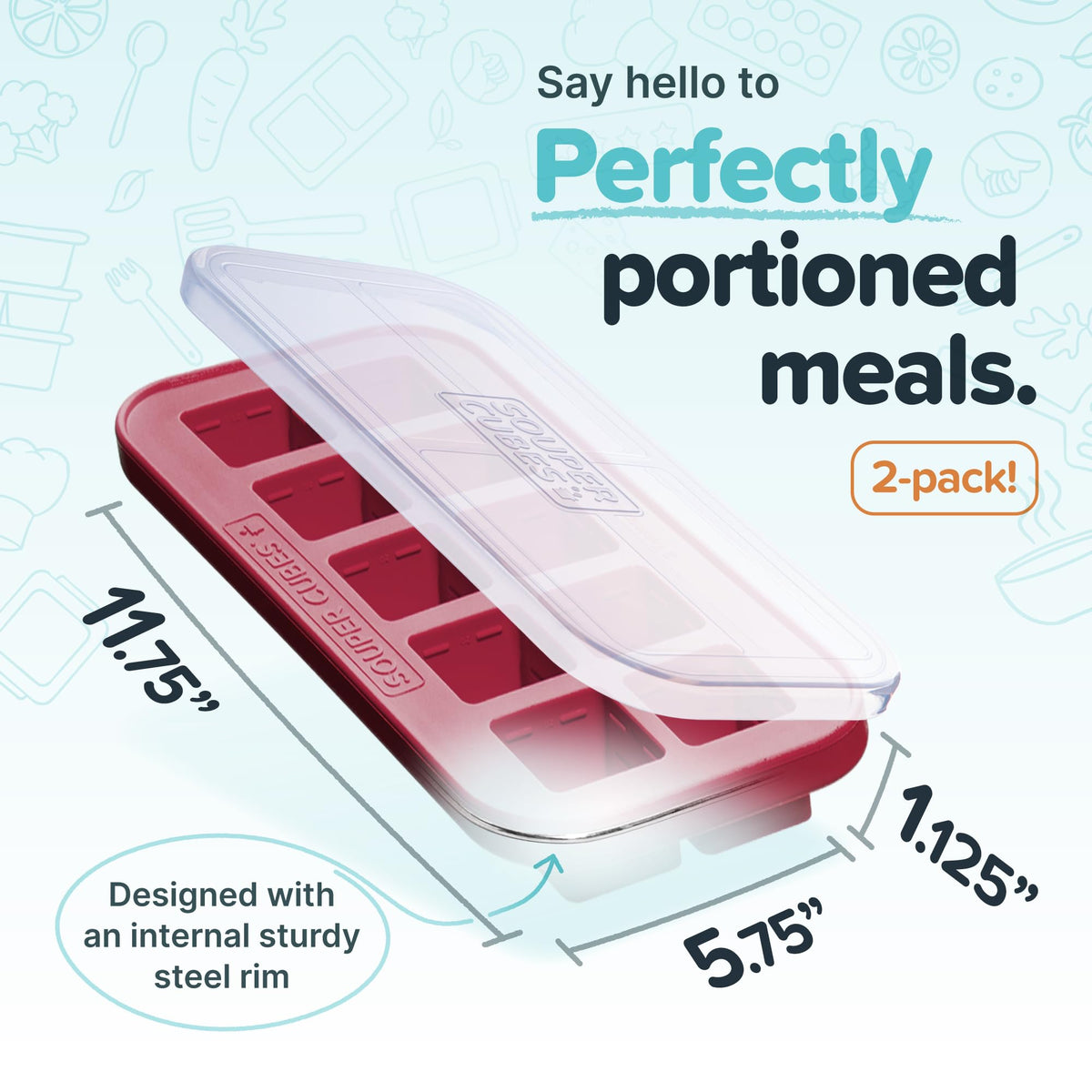 Souper Cubes 2 Tbsp cranberry molds with lids for easy, mess-free portions.