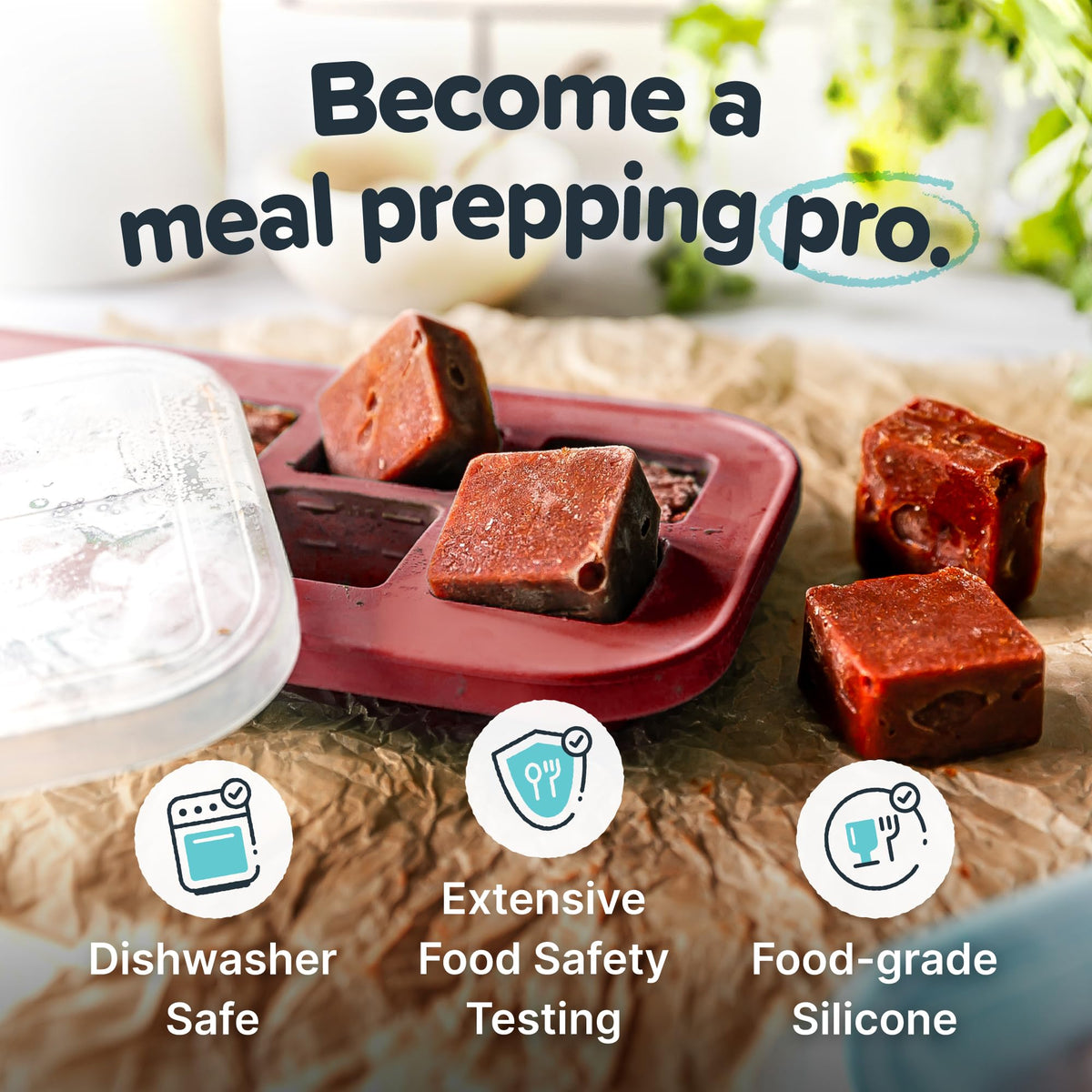 Souper Cubes cranberry silicone freezer trays keep lemon juice in ready-to-use cubes.