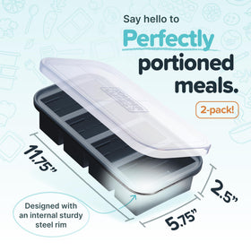 Souper Cubes charcoal 2-pack freezer trays for storing soups and sauces