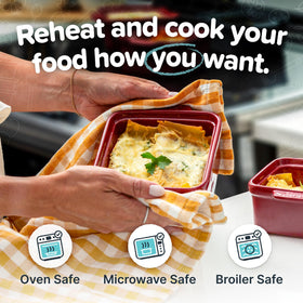 Souper Cubes cranberry mini dish shown for oven reheating portions.