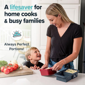 Souper Cubes dishwasher-safe freezer tray for easy cleanup after prep.