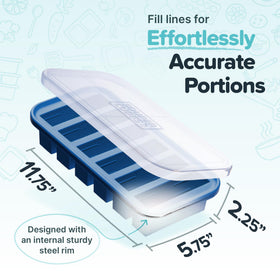 Fill lines help portion 1/2 and 1/4 cup servings.
