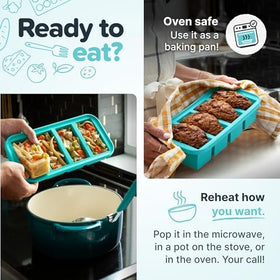 Souper Cubes freezer molds with lids, stackable design for organized storage