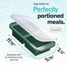 Souper Cubes freezer molds stacked efficiently in a freezer drawer.