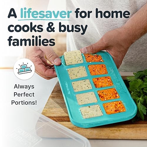 Souper Cubes freezer tray featuring lemon juice portions for fast freezing