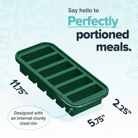 Souper Cubes half-cup freezer tray with fill lines for precise portions.